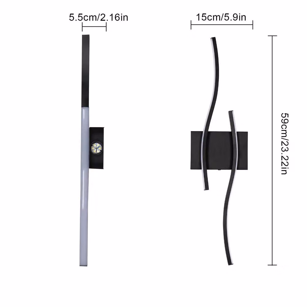 COMELY Modern Black LED Indoor Wall Lights with Acrylic and Metal Finish – 3