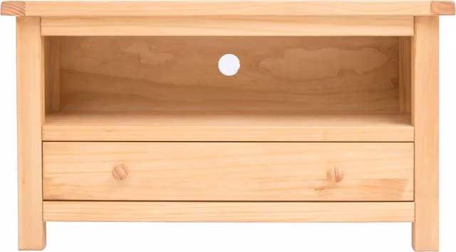 Cabinet Bits Lugo Waxed Pine 1 Drawer TV Cabinet in Light Brown