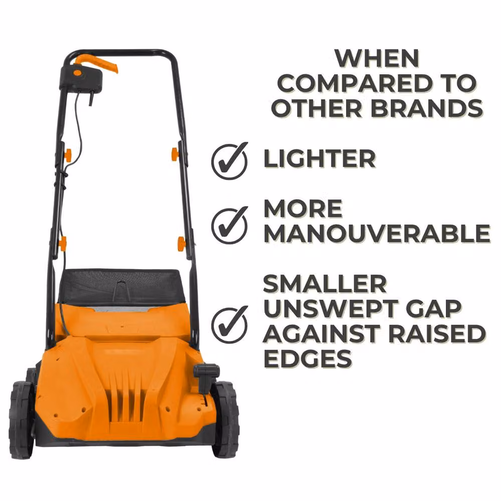 Lazy Tools Electric Artificial Grass Brush Sweeper in Orange with Collection Bag – 2