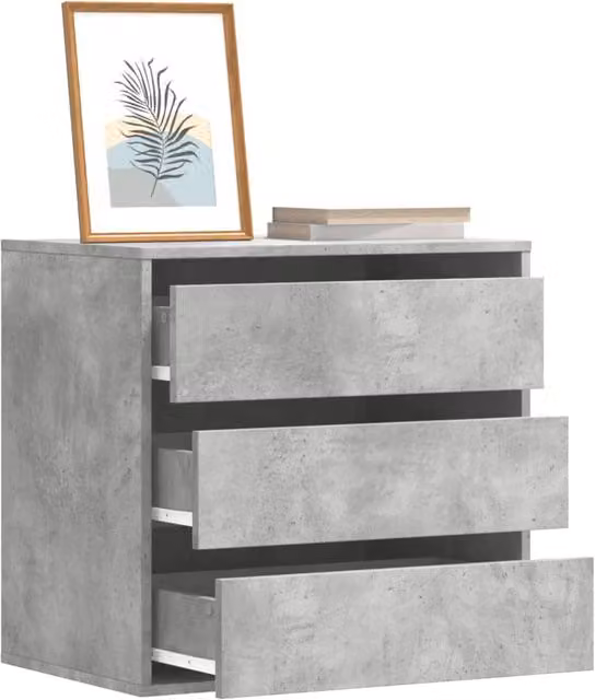 Berkfield Home Corner Chest of Drawers in Concrete Grey, W/D/H: 60 x 41 x 58 cm – 1