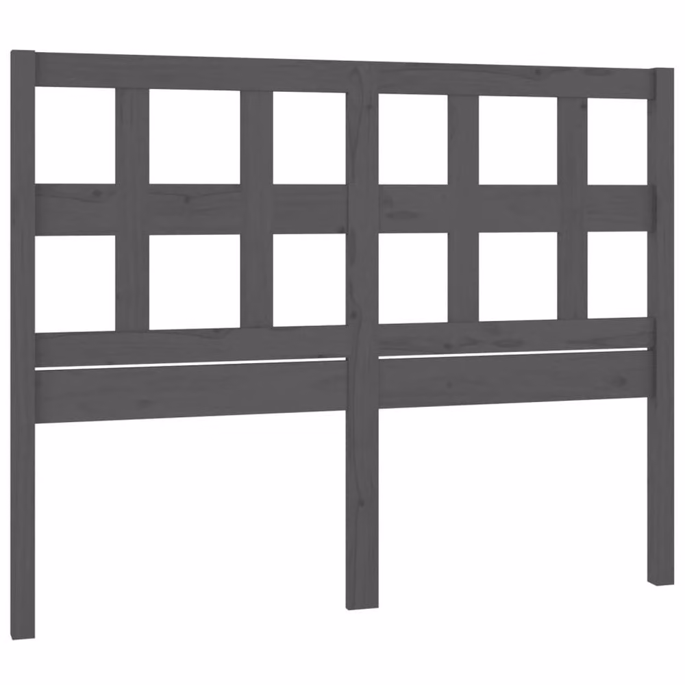 Berkfield Home Beautiful Bed Headboard in Grey Solid Pine Wood, W: 125.5 cm, D: 4 cm, H: 100 cm – 2