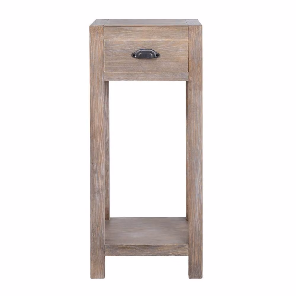 Lemon Pavilion Haldon Collection Small 1 Drawer Lamp Table in Brown Wood, W: 35 cm, D: 35 cm, H: 70 cm – 2