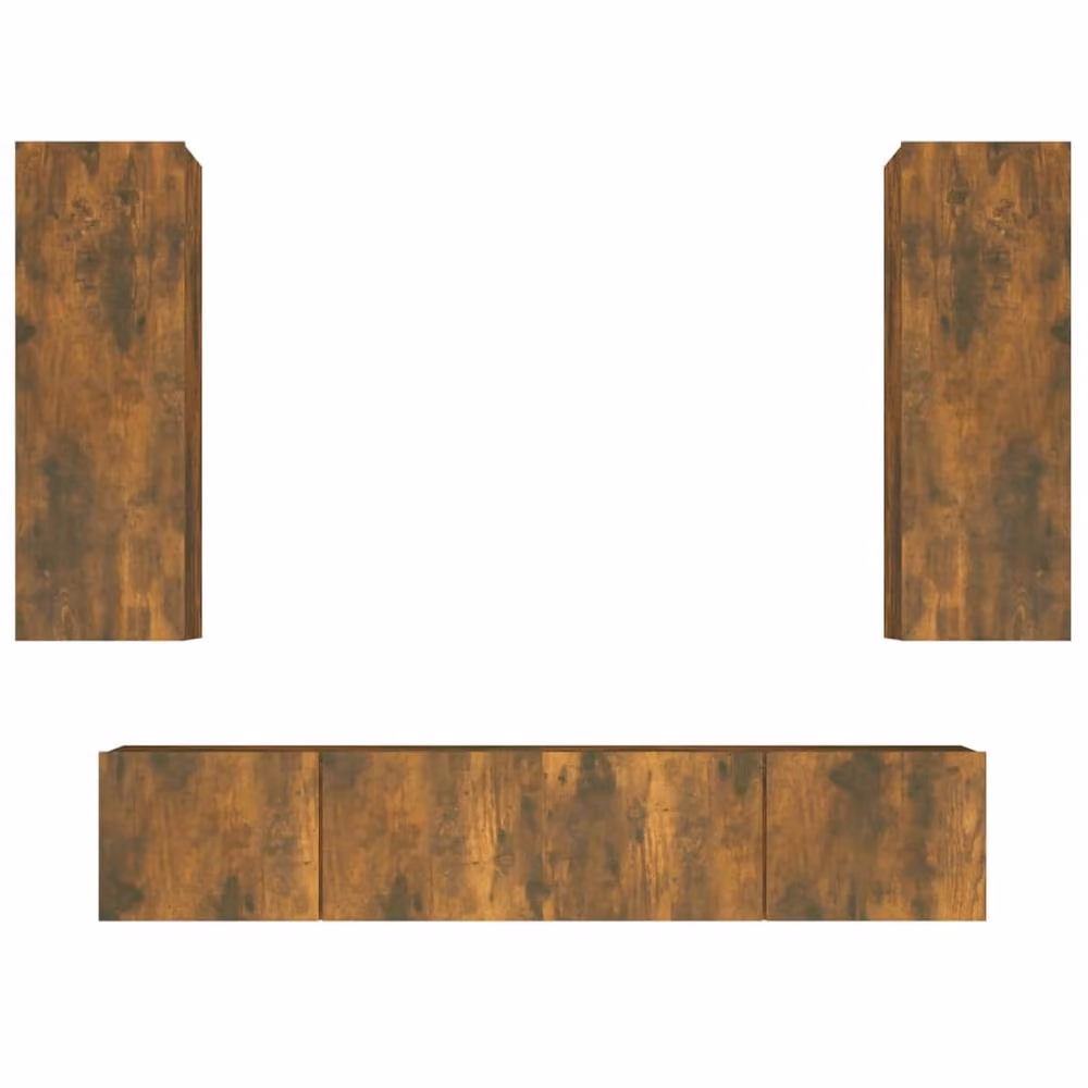 Berkfield Home Classic 4 Piece TV Cabinet Set in Smoked Oak Brown Engineered Wood – 2