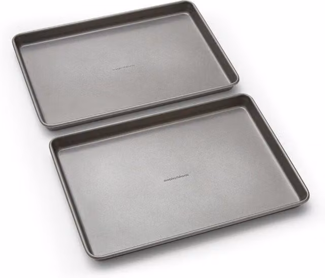 Morphy Richards Non-Stick Carbon Steel Rectangular Baking Sheet Set, Grey, W: 33.02 cm x D: 22.86 cm x H: 2.0 cm
