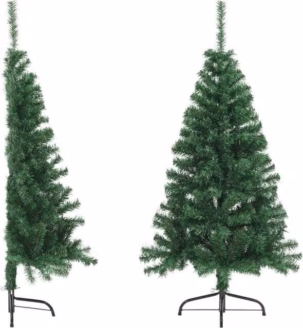 Berkfield Home Beautiful Artificial Half Christmas Tree with Stand, Green, Height: 120 cm – 1