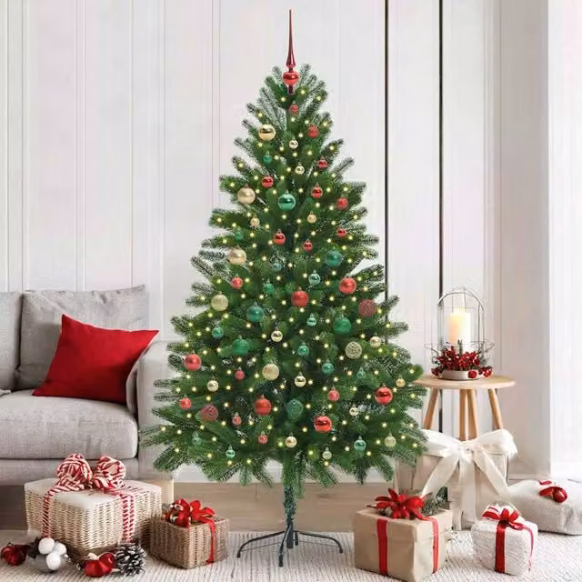Berkfield Home Green PE Christmas Tree with 300 LEDs and Stand, Height: 180 cm