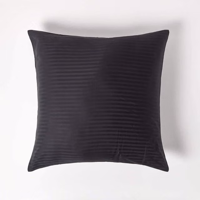 Homescapes Black Combed Cotton Percale Housewife Pillowcase, W: 80 cm
