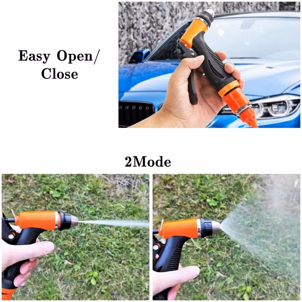 VOGREX 12V Self-priming High Pressure Water Pump Kit Portable Car Washer Set in Orange – 4