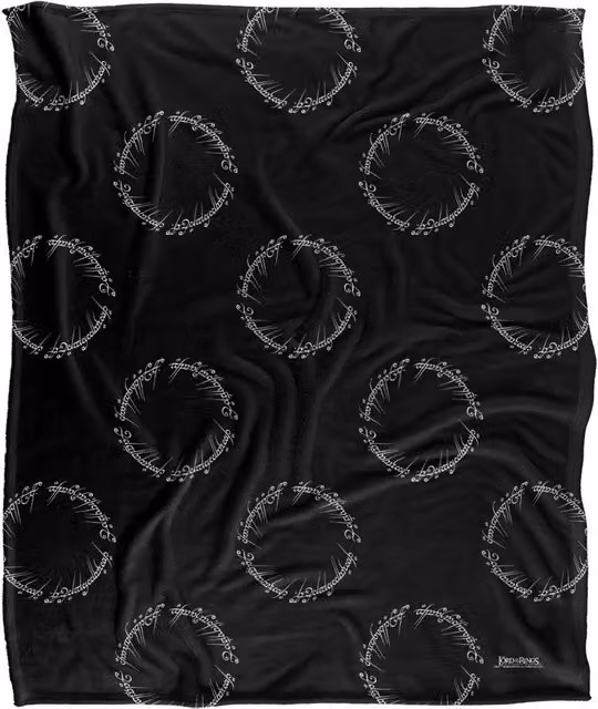 LOGOVISION Lord of the Rings Ring Script Super Soft Fleece Throw Blanket, W/D/H: 152 x 127 cm, Multicolour – 6