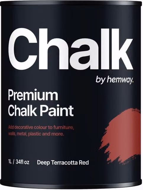 Hemway Chalk Paint Flat Matt in Deep Terracotta Red, 1 l