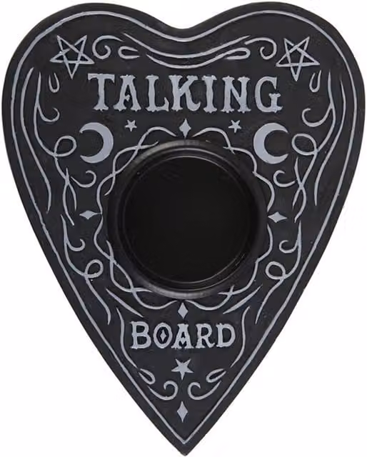 KDMK Mystic Planchette Ceramic Tealight Candle Holder, Black