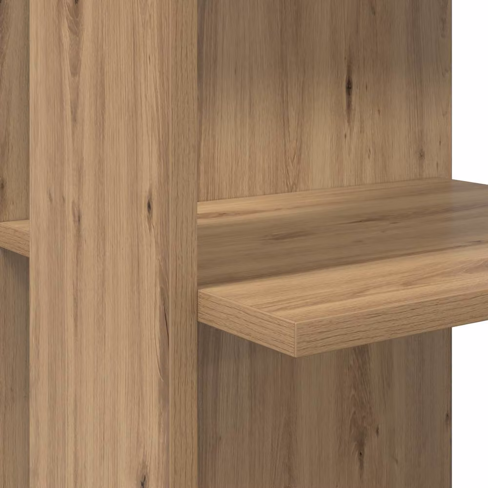 Berkfield Home Corner Desk with Storage in Artisan Oak Brown, W: 140 cm, D: 113.5 cm, H: 75 cm – 3