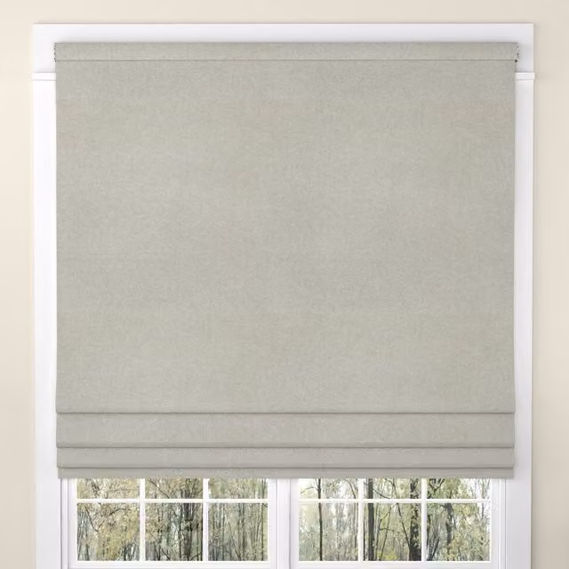 ANTE DECOR Aurora Made To Measure Blackout Roman Blind in Plain Linen Style, Beige or Grey