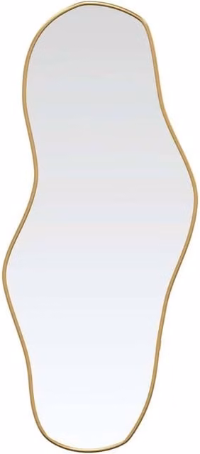 Berkfield Home Minimalist Rectangular Wall Mirror in Gold, W 90 cm x H 40 cm