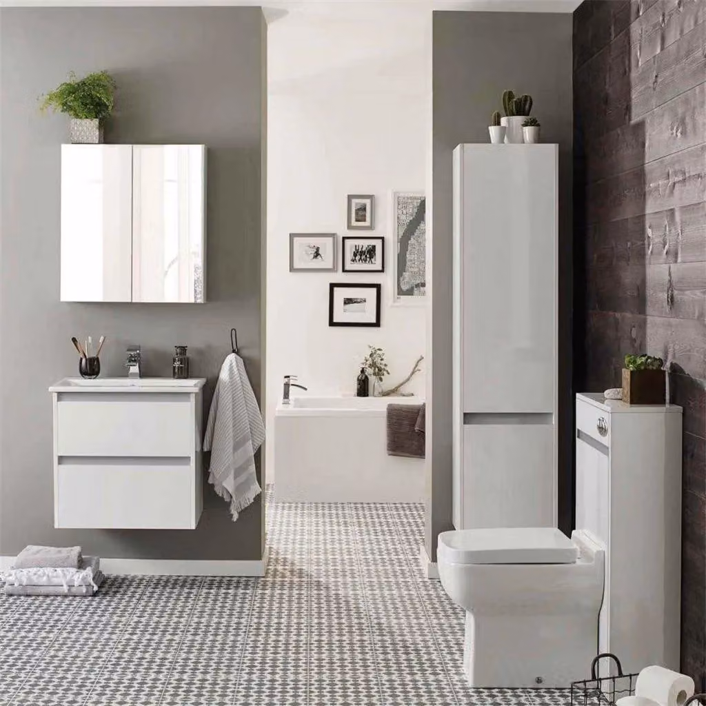 Clifton White Left Hand 2 Drawer Combo Unit with L Shape Basin, Width: 110 cm – 2