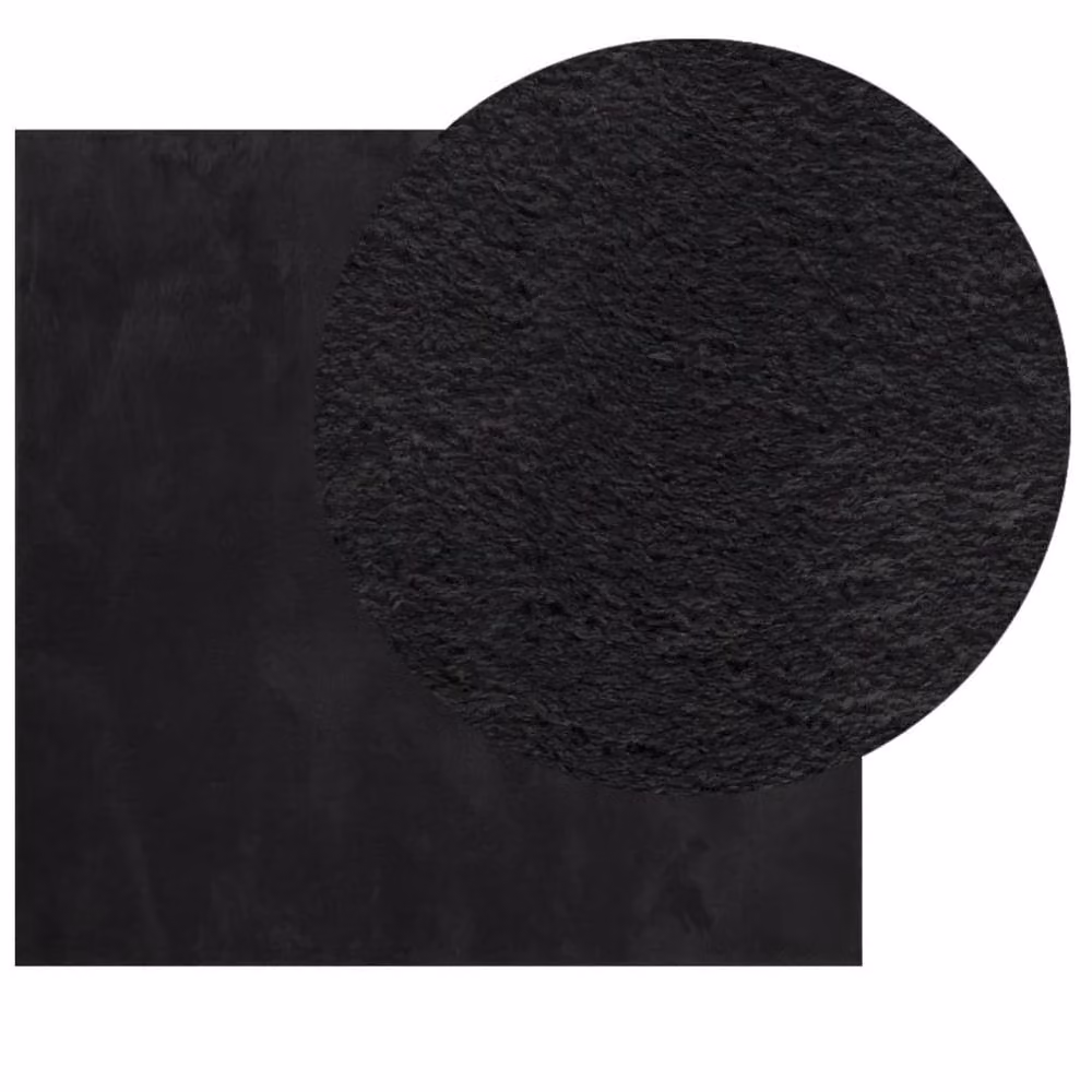Berkfield Home HUARTE Square Short Pile Washable Rug in Black, 240 x 240 cm – 2