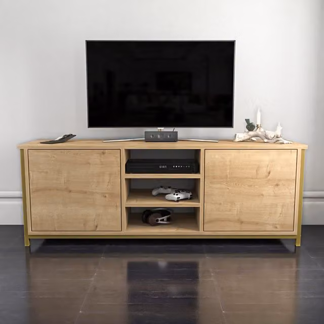 Decorotika Otis TV Unit in Gold and Brown