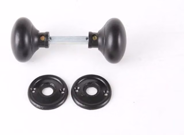 Unifix Black Antique Ball Rim Knob Rosette Set in Matt Iron, 50mm