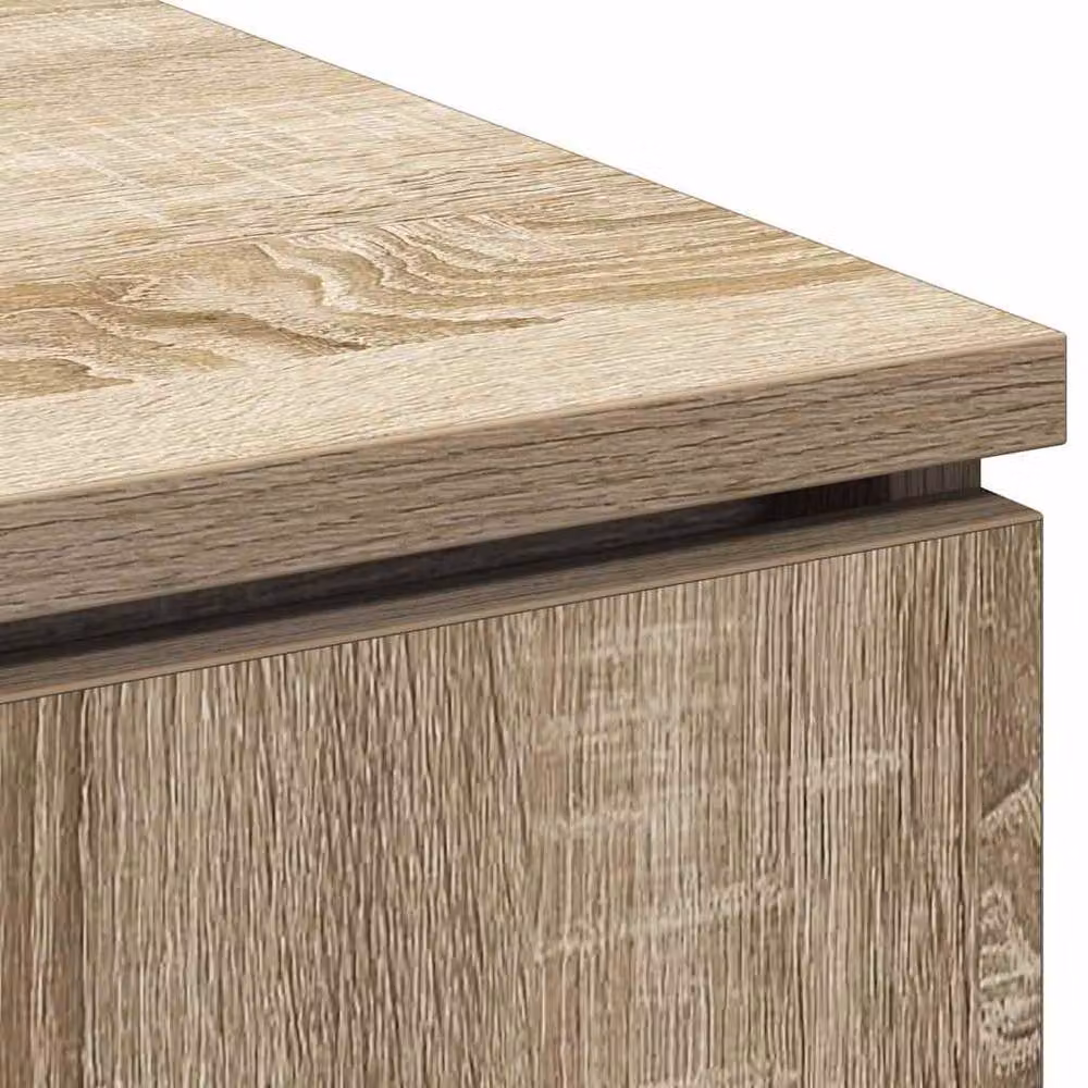 Berkfield Home Modern Sonoma Oak TV Cabinet in Brown with LED Lighting, W/D/H: 100 x 38 x 49 cm – 4