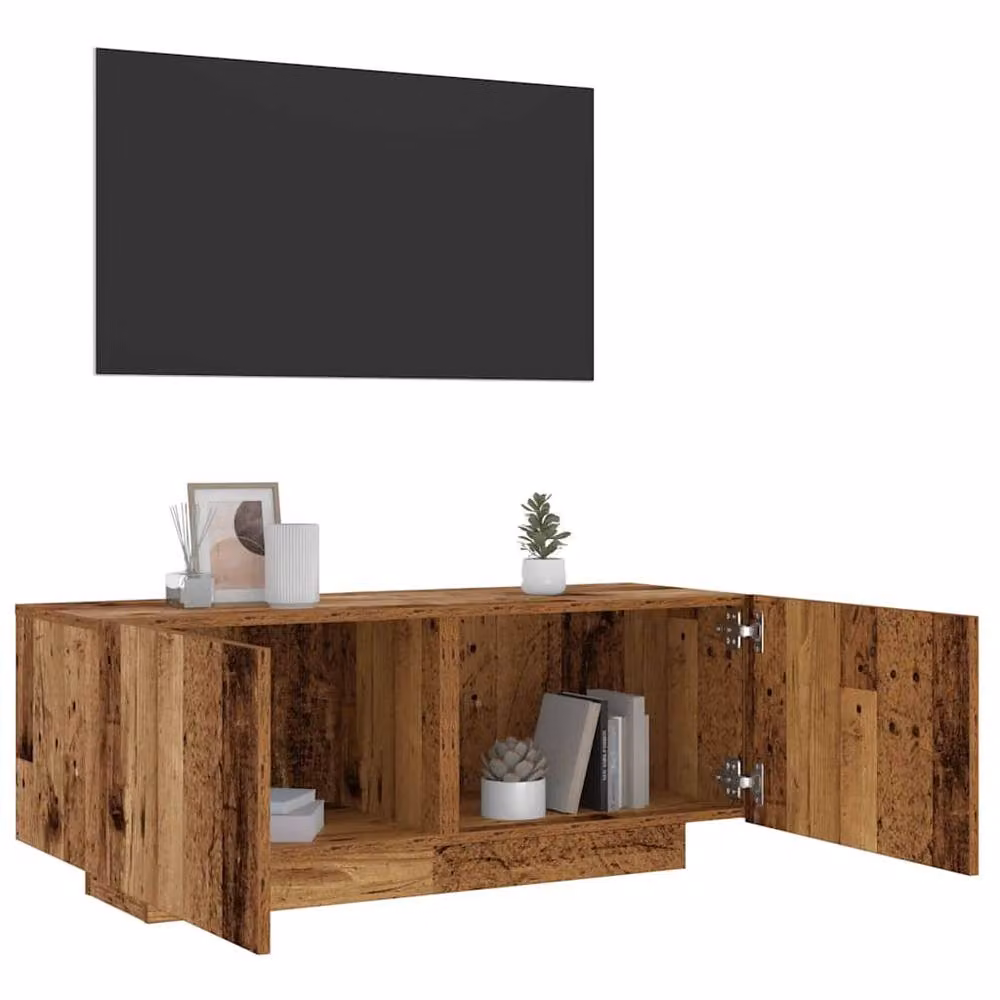 Berkfield Home Old Wood TV Cabinet in Brown, W/D/H: 100 x 35 x 40 cm – 2