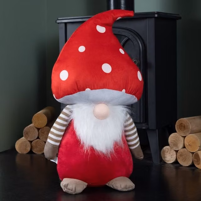 Samuel Alexander Red Porta-Bella Christmas Mushroom Gonk Decoration, 50 cm