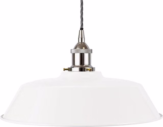 SE Home Chancery Modern Suspended Pendant Light in White and Grey with Nickel Finish