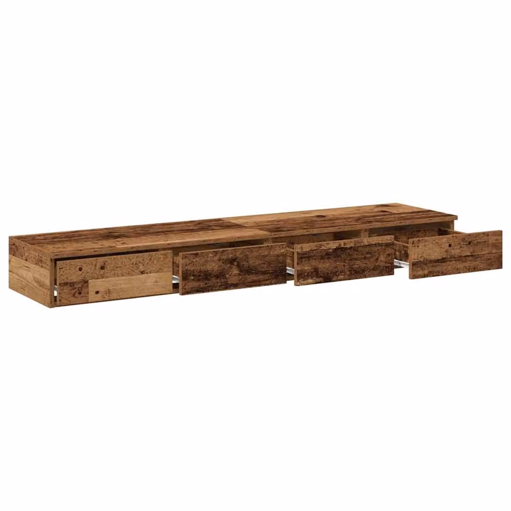 Berkfield Home Bed Drawers in Old Wood Brown, W: 160 cm, D: 36.5 cm, H: 16.5 cm – 3