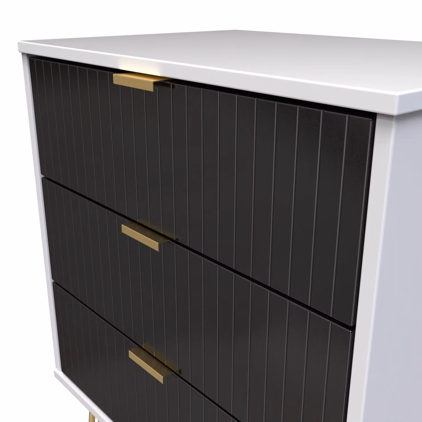 2 U Bexley 3 Drawer Chest in True Black and Gold – 3