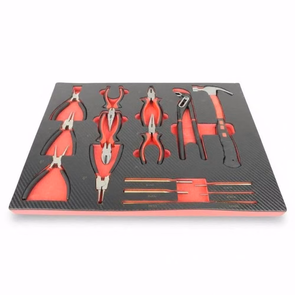 Nordara 16 Piece Hand Tool Set with Wrenches and Pliers, Red, W: 52 cm – 2