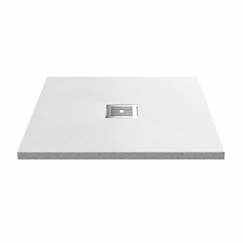 nuie NLT61006 Modern Slimline Square Shower Tray, White, W x W: 80 x 80 cm – 1