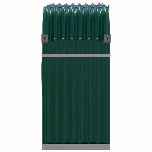 vidaXL Freestanding Log Holder in Green, Galvanised Steel, W/D/H: 120 x 45 x 100 cm – 4
