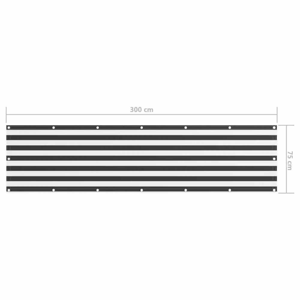 Berkfield Home Balcony Screen in Anthracite and White, W: 75 cm, L: 300 cm – 4