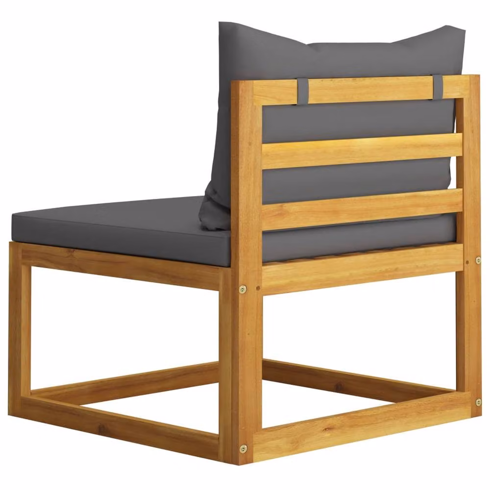 Berkfield Home Beautiful 3 Piece Garden Lounge Set with Grey Cushions in Solid Acacia Wood – 5