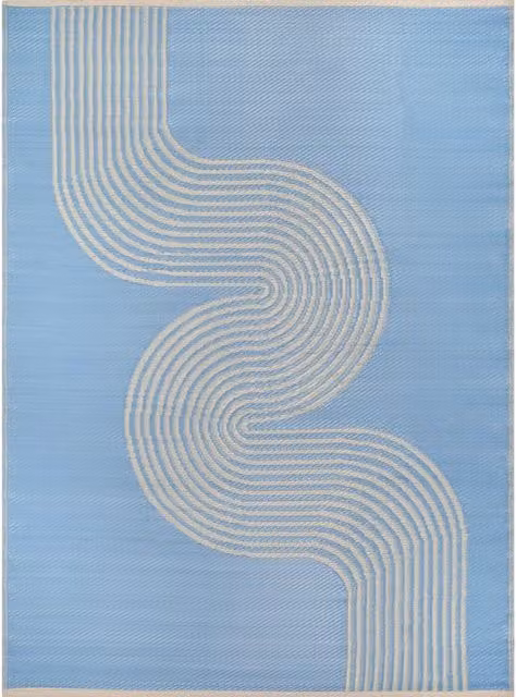 The Rugs Urban Collection Wave Outdoor Rug, Blue, W: 90 cm, L: 150 cm