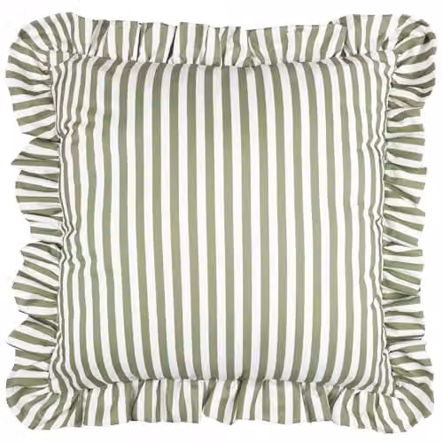 Riva Home Green Striped Square Polyester Filled Outdoor Cushion W/D/H: 50 x 50 x 50 cm – 1