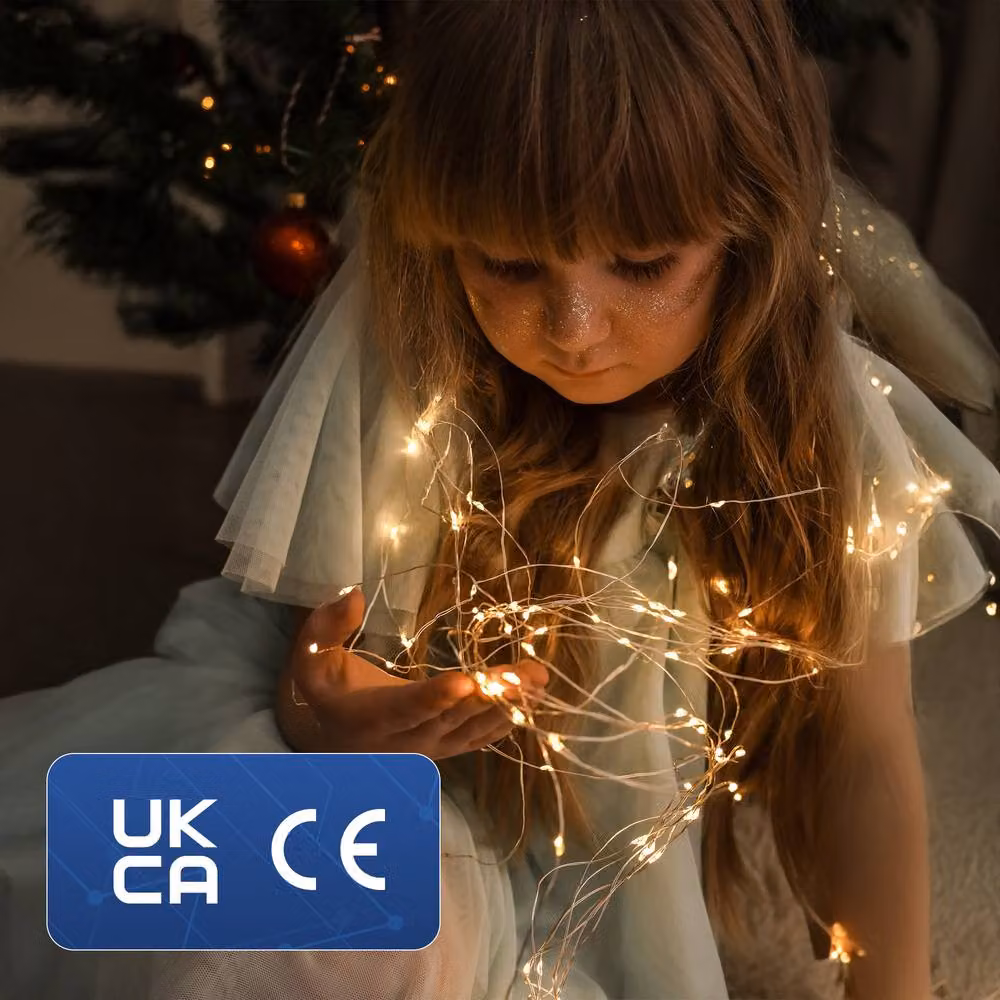 Desiretech 2-Pack Battery-Powered LED Copper Wire Fairy String Lights in Warm White – 7