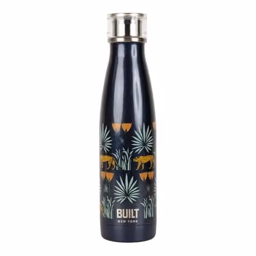 Built Lioness Vacuum Insulated Stainless Steel Water Bottle, Black, 480 ml