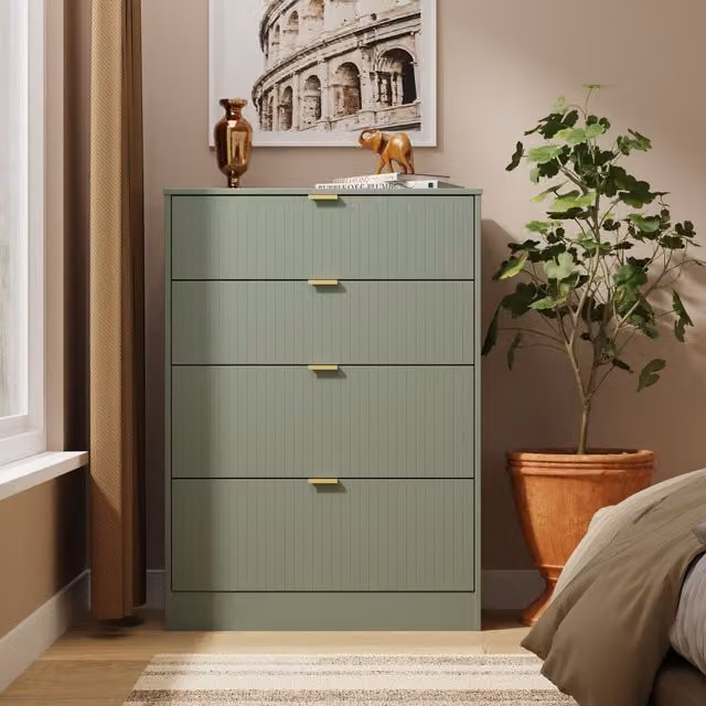 Ready Assembled 2 U Denver 4 Drawer Deep Chest in Pale Green – 1