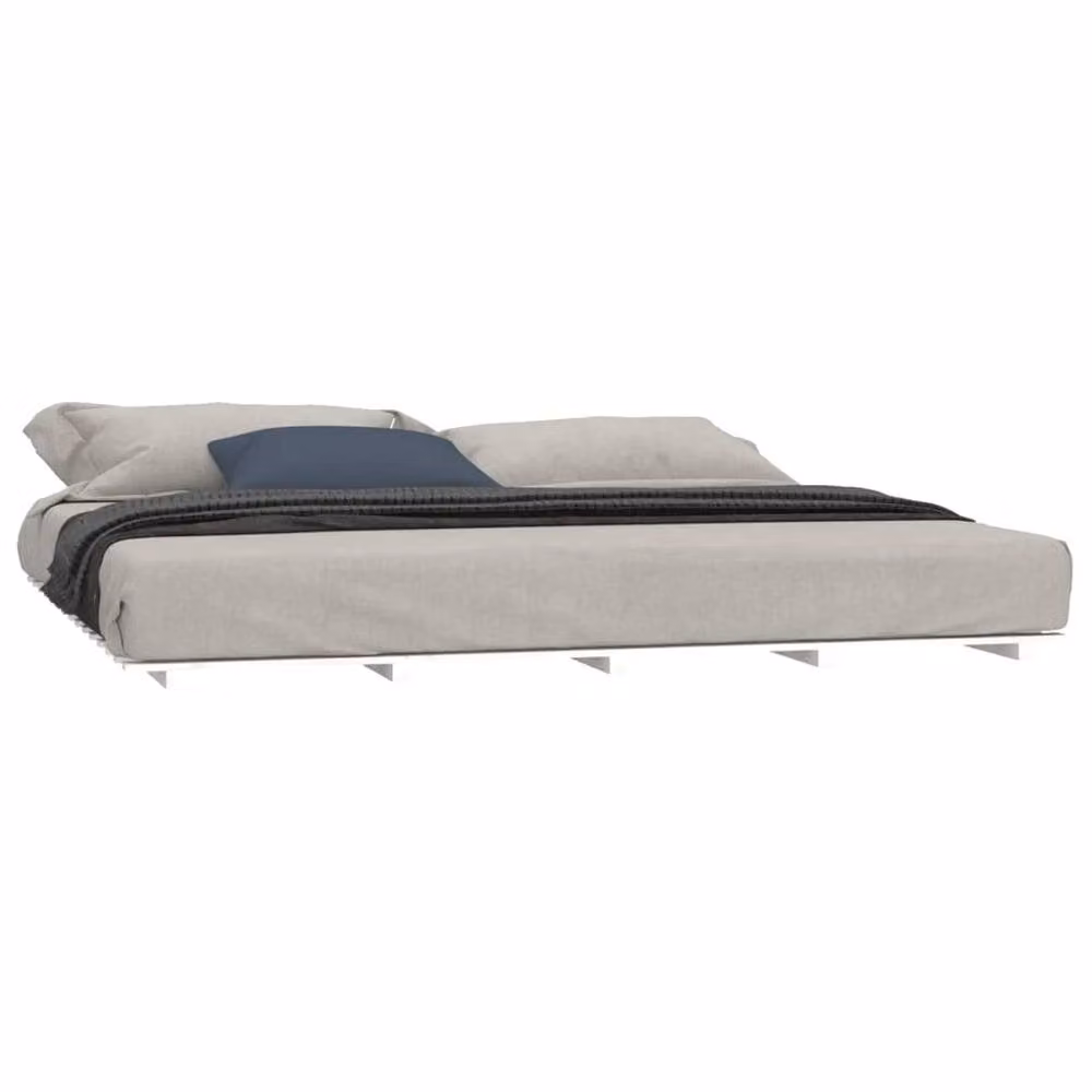 Berkfield Home White Solid Wood Pine Bed Frame, W/D/H: 180 x 200 cm – 3