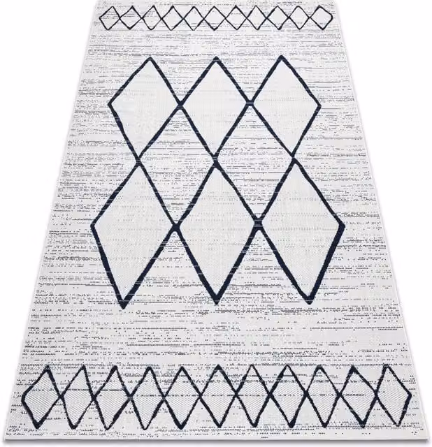 RugsX White Plain Modern Rectangular Flat Weave Rug, W: 140 cm, L: 200 cm – 1