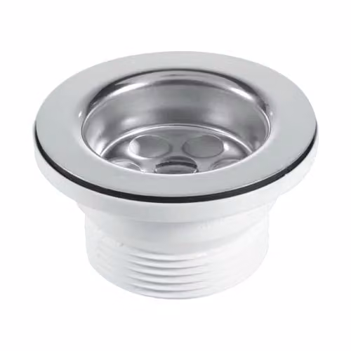McAlpine BSW10PC Centre Pin Bath Waste with 1.5 inch Stainless Steel Flange in White and Black – 2
