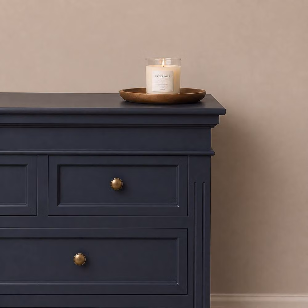 Melody Maison Daventry 7 Drawer Chest of Drawers in Navy Blue and Black – 2