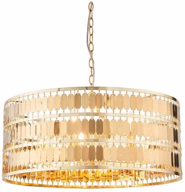 Netlighting Eldora 5 Light Round Ceiling Pendant in Gold Effect with E14 Sockets