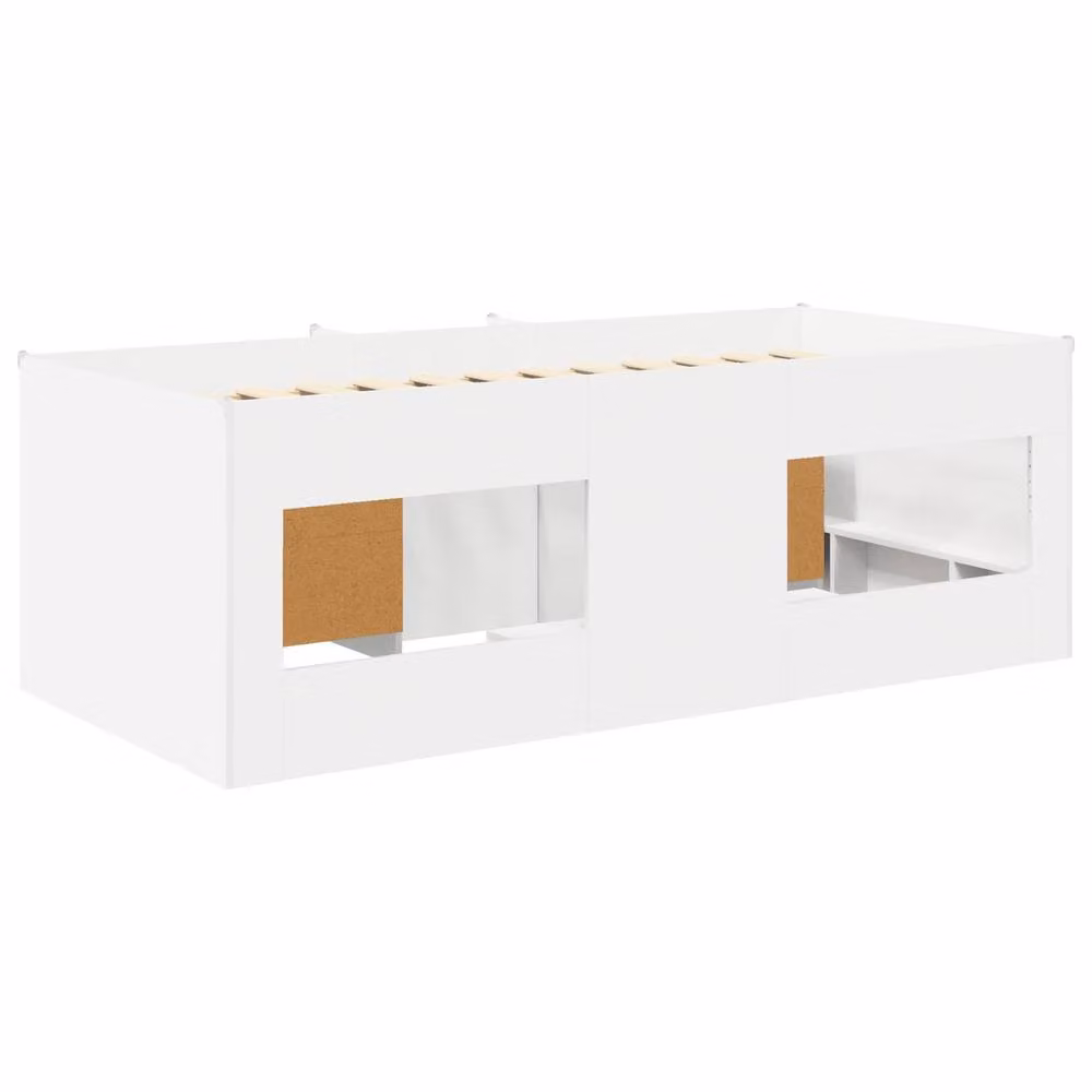 Berkfield Home Loft Bed Frame with Cabinet in White Engineered Wood – 2