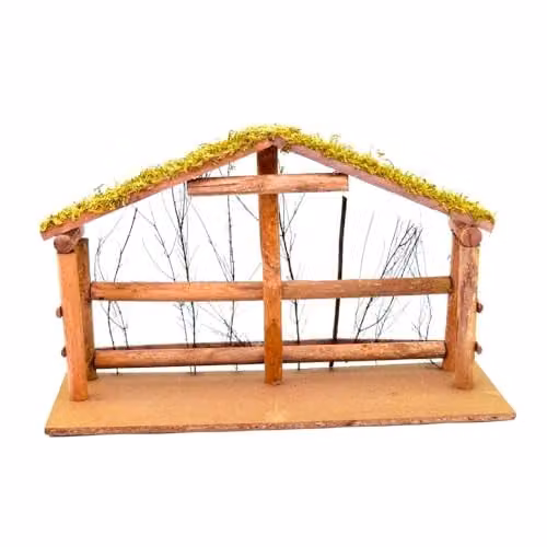 Shatchi Handmade Wooden Nativity Scene Birth Jesus Christ Stable Sculpture in Brown and Multicolour, W: 29.0 cm, H: 15.0 cm, D: 15.0 cm – 1