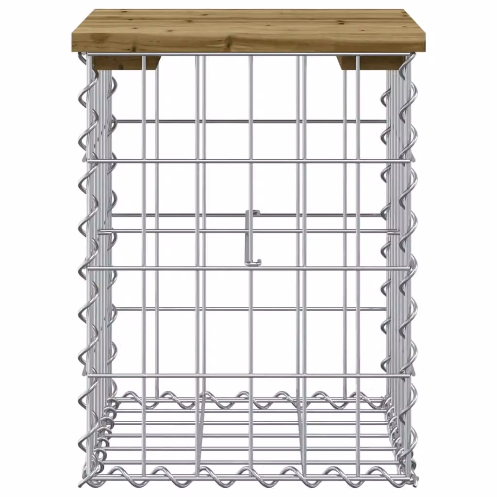 Berkfield Home Gabion Design Garden Bench in Brown Impregnated Pine Wood, W/D/H: 33 x 31 x 42 cm – 2