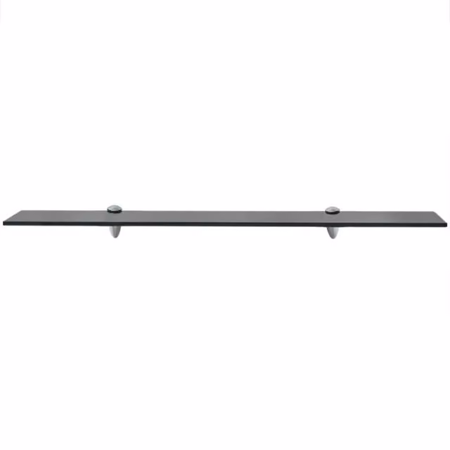 Berkfield Home Black Glass Floating Shelf W: 80 cm, D: 20 cm