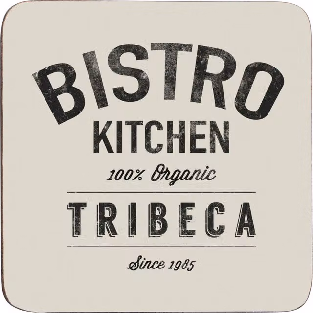 Orsina Set of Four Square Bistro Coasters in White and Black – 1