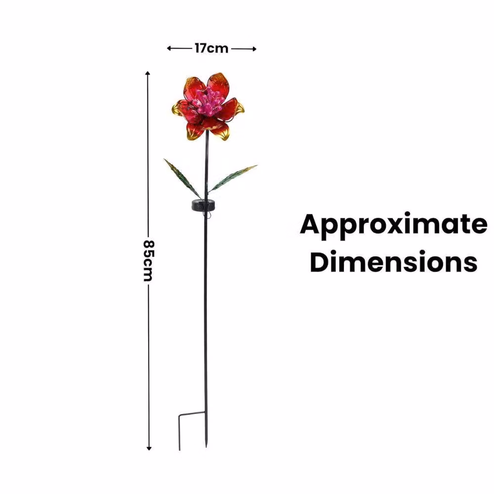 Marco Paul Pink Multicolour Solar Flower Stake Light with Dusk Sensor and Ground Spike, Height: 85 cm – 2