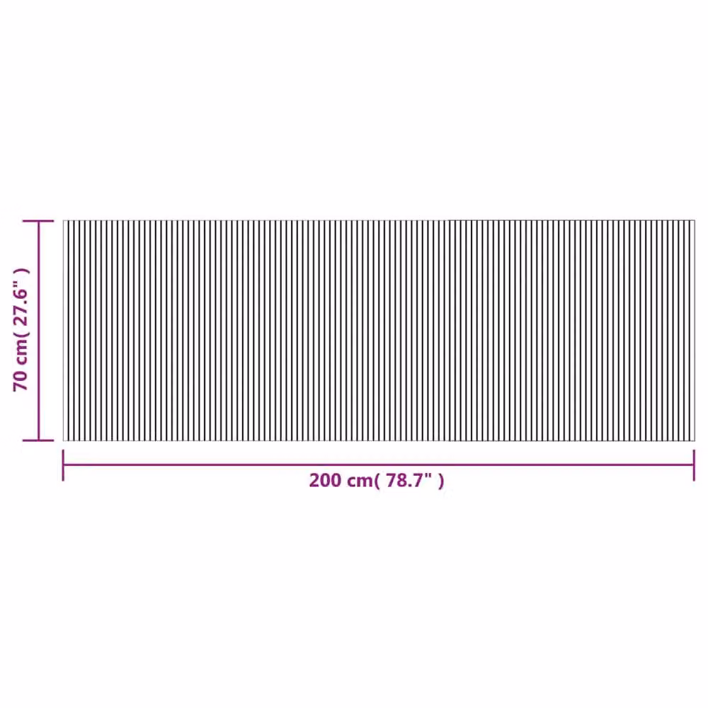 Berkfield Home Rectangular Bamboo Rug in Beige, W: 70 cm, L: 200 cm – 2